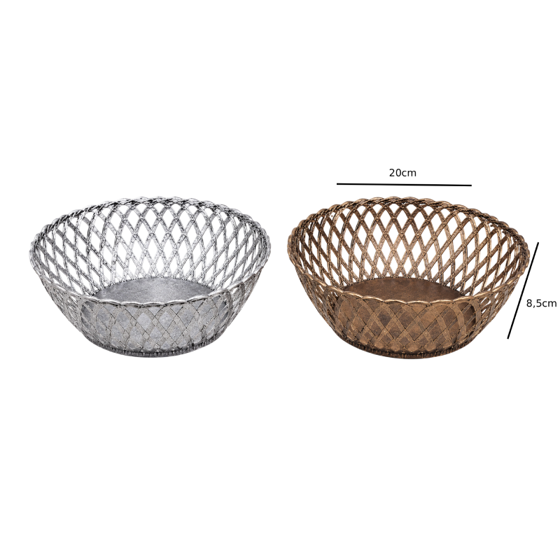 Διακοσμητικό Καλάθι Πλεκτής Όψης 20cm - Decorative Woven-Style Basket - Image 2