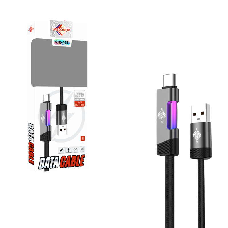 Wisdomup Καλώδιο Φόρτισης USB σε Type-C Ταχείας Φόρτισης 100W SJX-45T - USB to Type-C Fast Charging Cable - sukki.gr