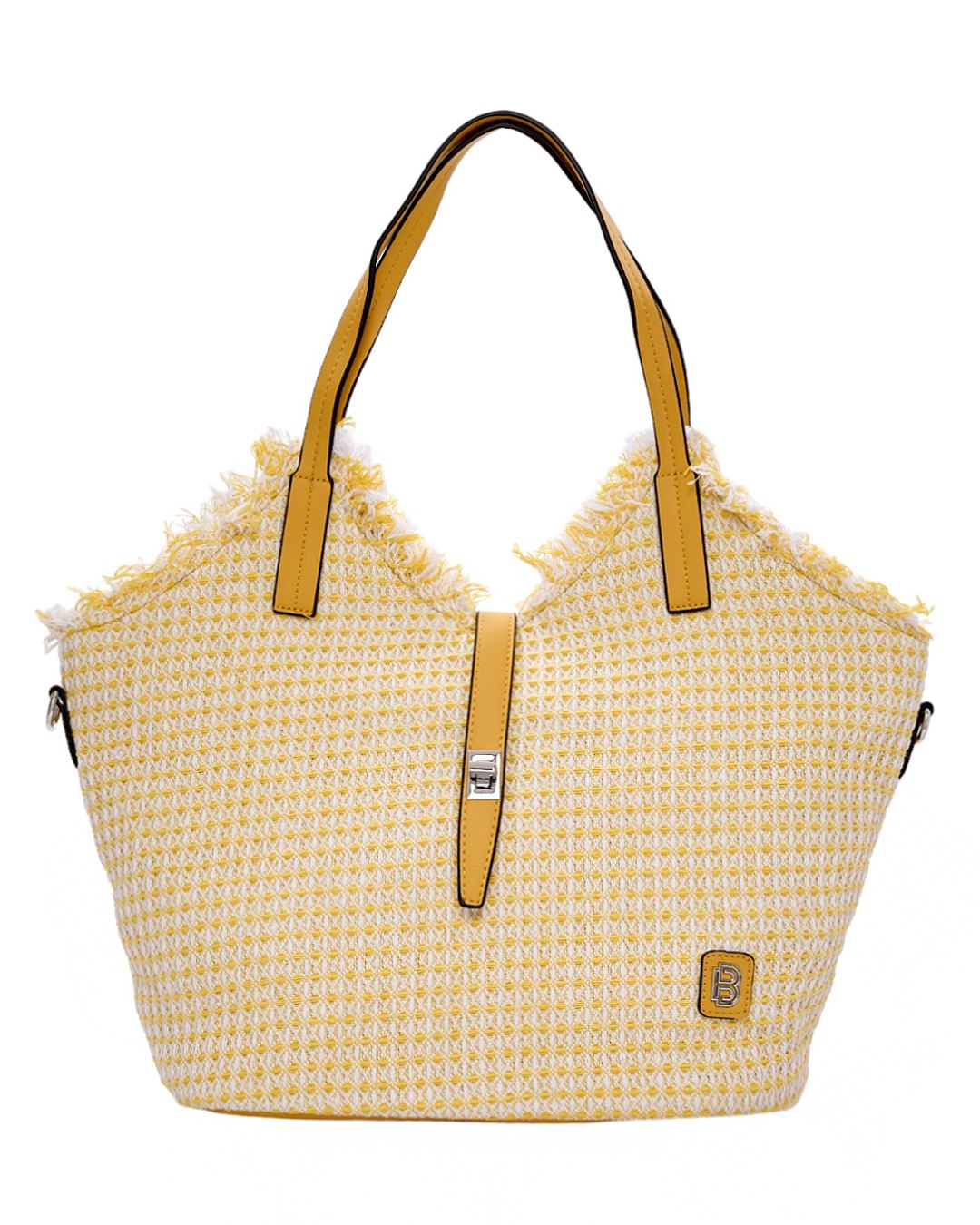 Ψάθινη τσάντα ώμου BY-31402 – Κίτρινο BAG TO BAG - sukki.gr
