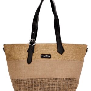 Ψάθινη τσάντα ώμου BY-31404 – Μαύρο BAG TO BAG - sukki.gr