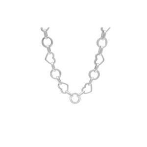 Αλυσίδα λαιμού με καρδιές DY-K026 – Ασημί BAG TO BAG - sukki.gr