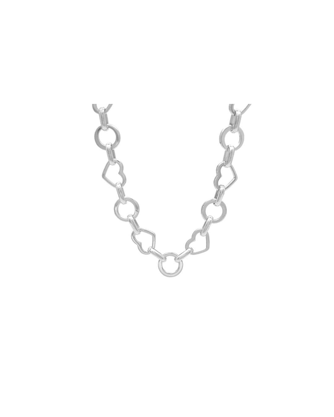 Αλυσίδα λαιμού με καρδιές DY-K026 – Ασημί BAG TO BAG - sukki.gr
