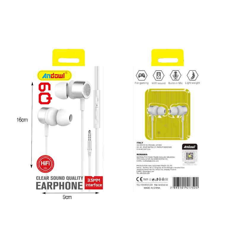 Andowl Ενσύρματα Ακουστικά με AUX 3.5mm Q9 - Earphone - Image 2