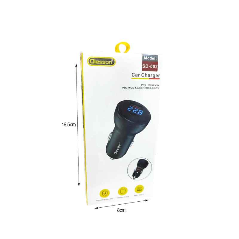 Olesson Φορτιστής αυτοκινήτου USB-Type-C 130W SD-002 - Car charger - Image 2