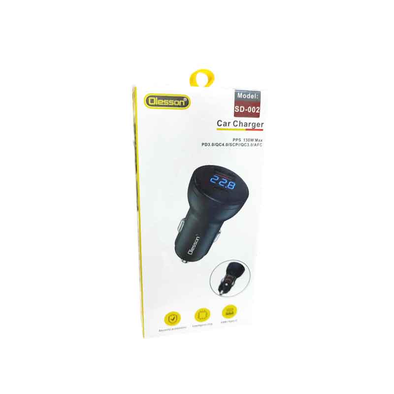 Olesson Φορτιστής αυτοκινήτου USB-Type-C 130W SD-002 - Car charger - sukki.gr
