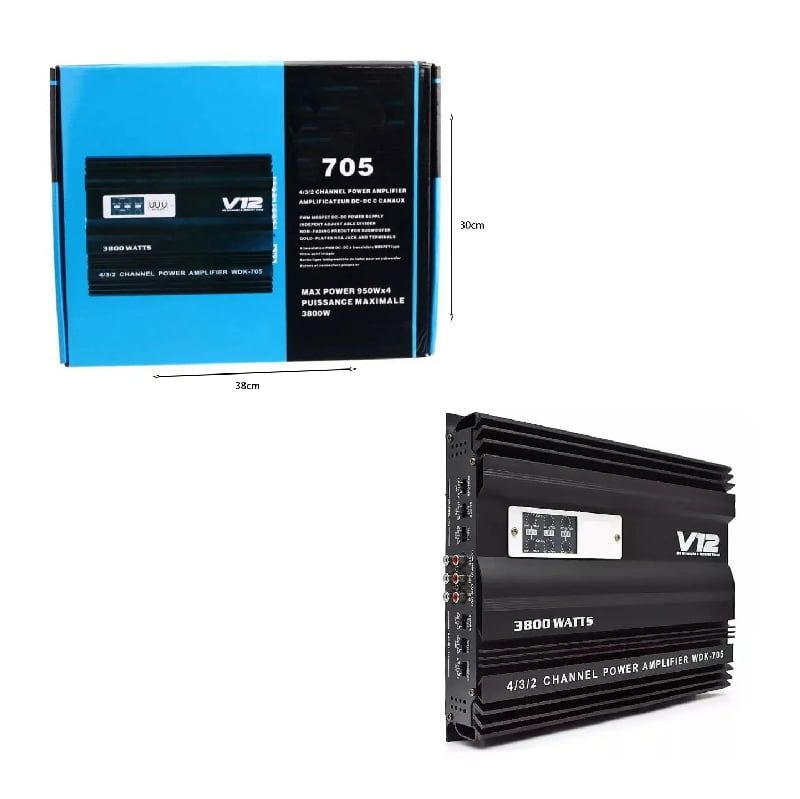 Ενισχυτής αυτοκινήτου 4 καναλιών WDK-V705 – Amplificateur - Image 4