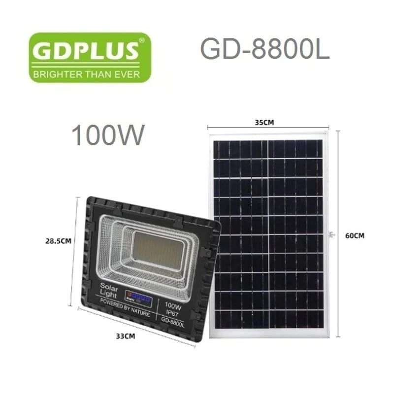 GDPlus Ηλιακός προβολέας τοίχου με τηλεχειριστήριο 100W GD-8800L - Solar Flood Light - Image 2
