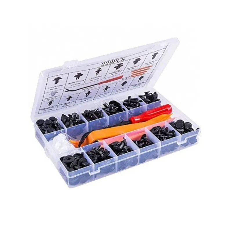 Rchang Σετ Πλαστικά Κλιπ Αυτοκινήτου 229τμχ & Εξολκέας - Push car retainer clips kit W11315 - Image 3