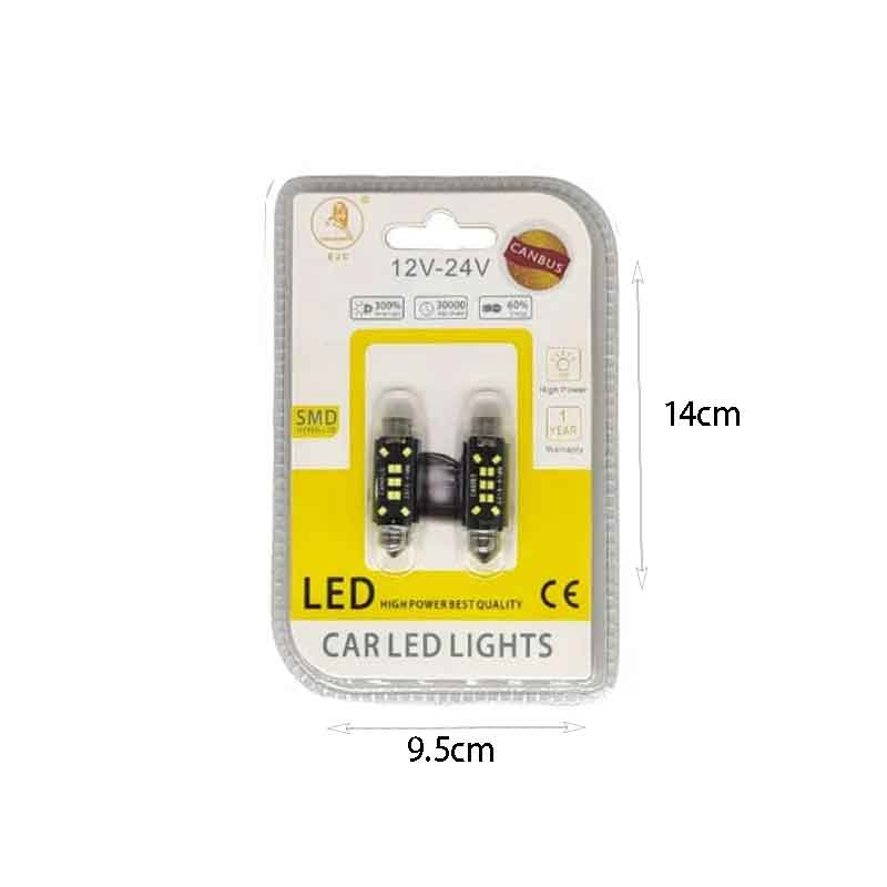 EJC Λάμπες Αυτοκινήτου Canbus LED 2016-T10 41mm 2τμχ ψυχρό φως - LED light - Image 3