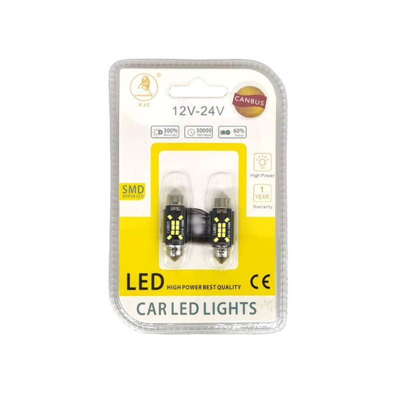 EJC Λάμπες Αυτοκινήτου Canbus LED 2016-T10 36mm 2τμχ ψυχρό φως - LED light - sukki.gr