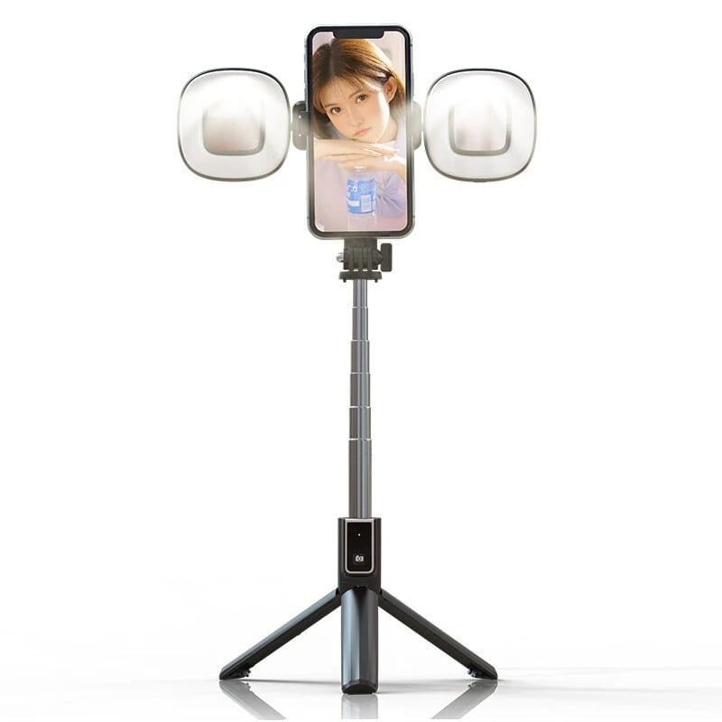 Selfie Stick με Τρίποδο & Remote Control με Διπλό LED Φωτισμό P40S-F - Mini Live Broadcast Selfie Stick Stand 2 LED P40S-F - sukki.gr