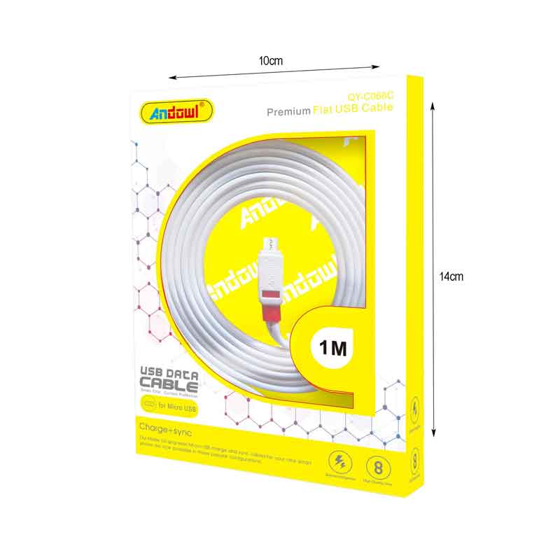 Andowl Καλώδιο μεταφοράς δεδομένων USB 2.0 1m Lightning QY-C068C - Data Cable - Image 2