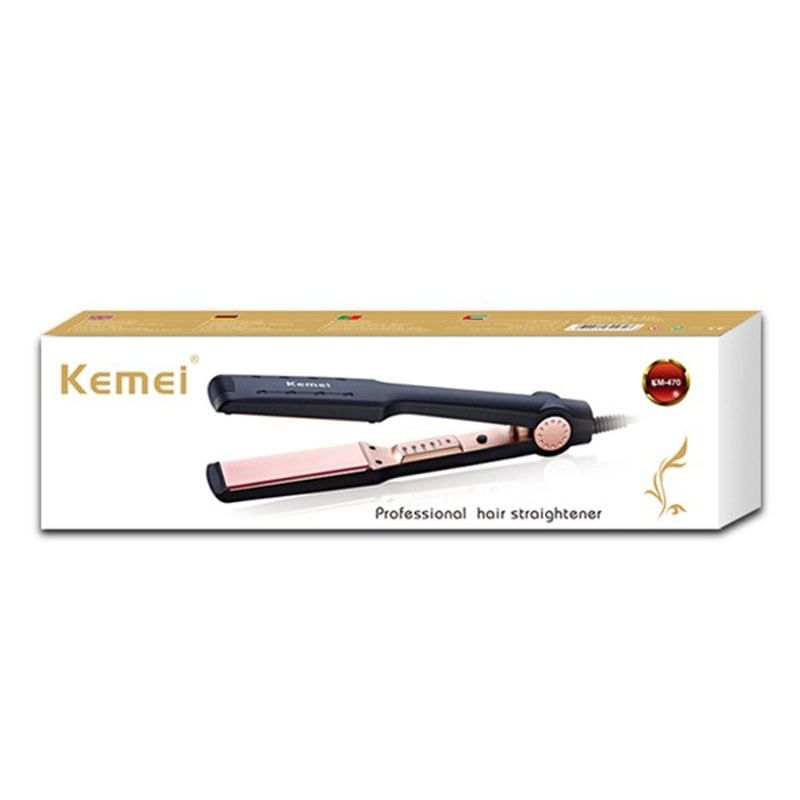 Kemei KM-470 Ισιωτική μαλλιών με φαρδιές πλάκες - Hair straightener - Image 2