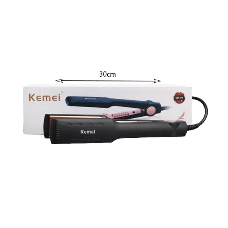 Kemei KM-470 Ισιωτική μαλλιών με φαρδιές πλάκες - Hair straightener - Image 3