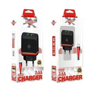 Wisdomup Φορτιστής Κινητού με 2 θύρες USB-C και καλώδιο δεδομένων Type-C 2.4A OCD-08T - sukki.gr