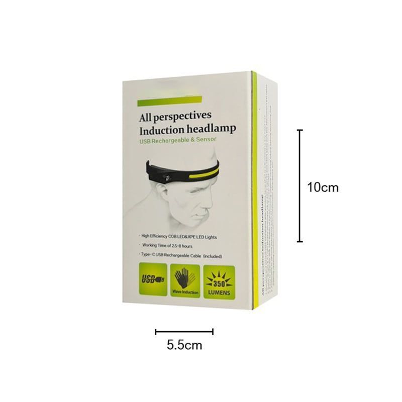 Επαναφορτιζόμενος USB φακός κεφαλής LED - All prespectives induction headlamp - Image 5