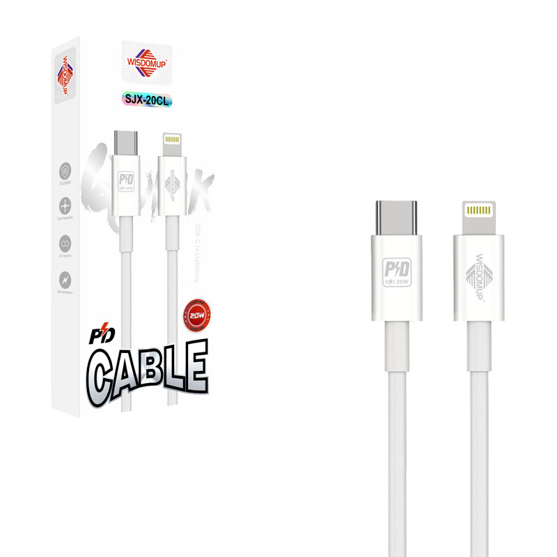 Wisdomup Καλώδιο Φόρτισης και Δεδομένων USB-C σε Lightning PD 20W SJX-20CL - USB-C to Lightning PD Fast Charging Data Cable - sukki.gr