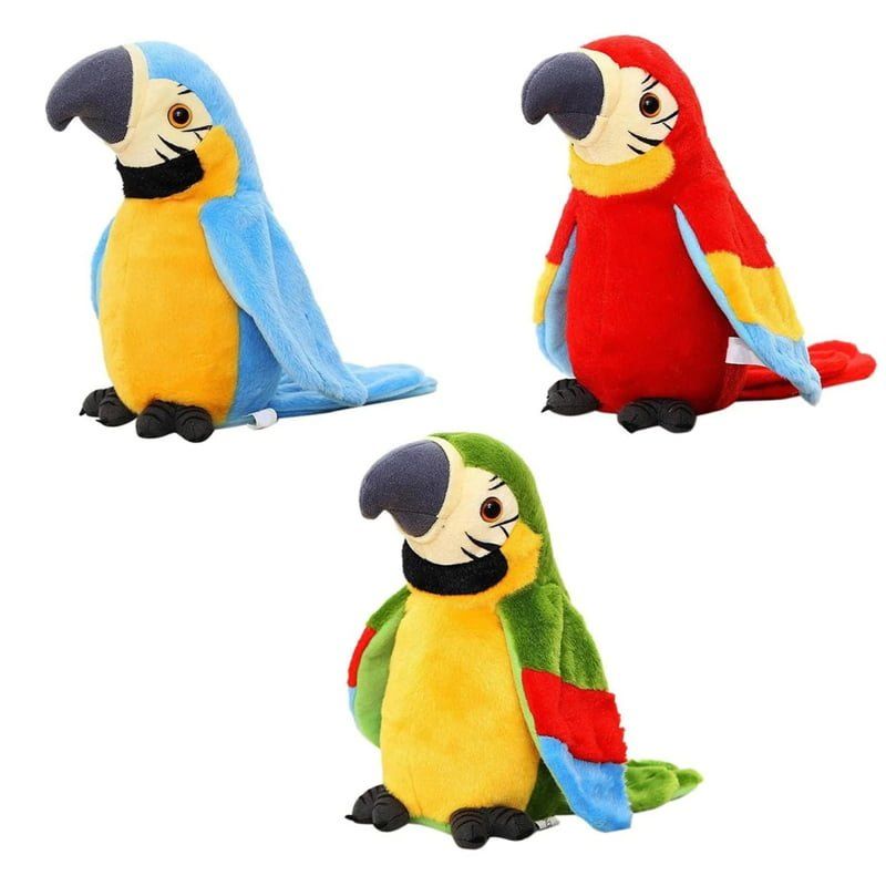 Λούτρινος Παπαγάλος Plush Parrot που Μιλάει Μιμείται και Κουνάει τα Φτερά - Parrot - sukki.gr