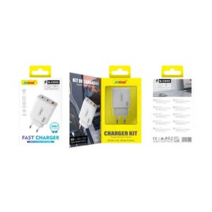 Andowl Γρήγορος φορτιστής κινητού με καλώδιο 65W με Διπλή USB-C & USB-A Q-CD50 -Mobile charger Q-CD50