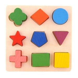 Ξύλινο Παιδικό Παζλ με Γεωμετρικά Σχήματα - Kids puzzle - sukki.gr