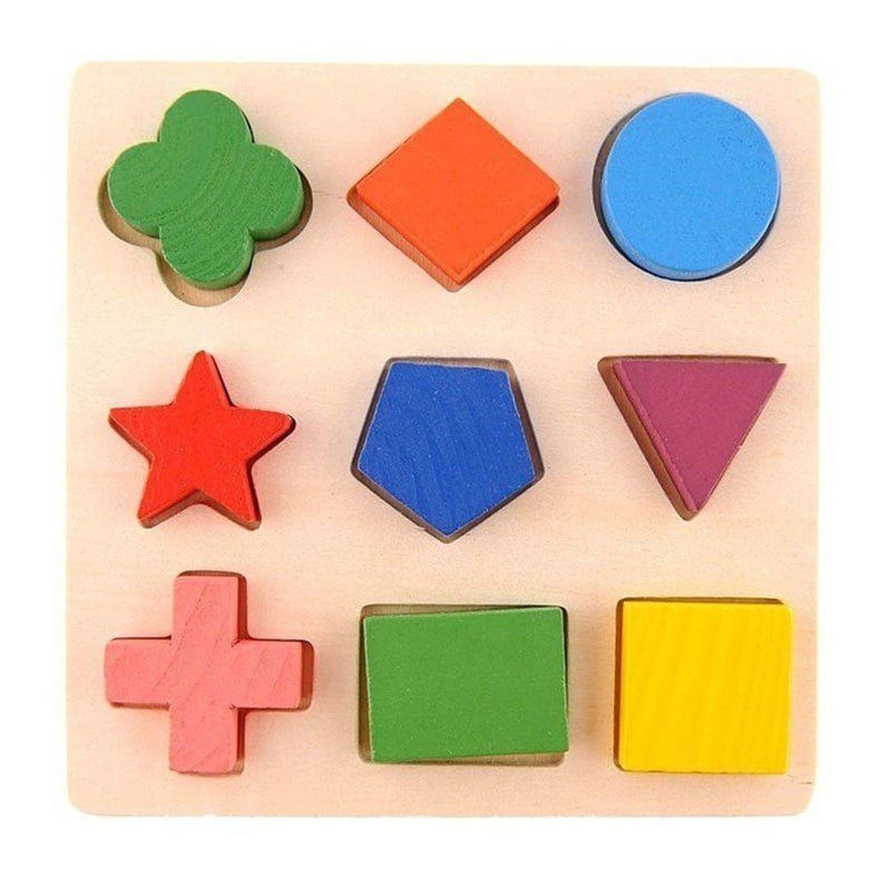 Ξύλινο Παιδικό Παζλ με Γεωμετρικά Σχήματα - Kids puzzle - sukki.gr