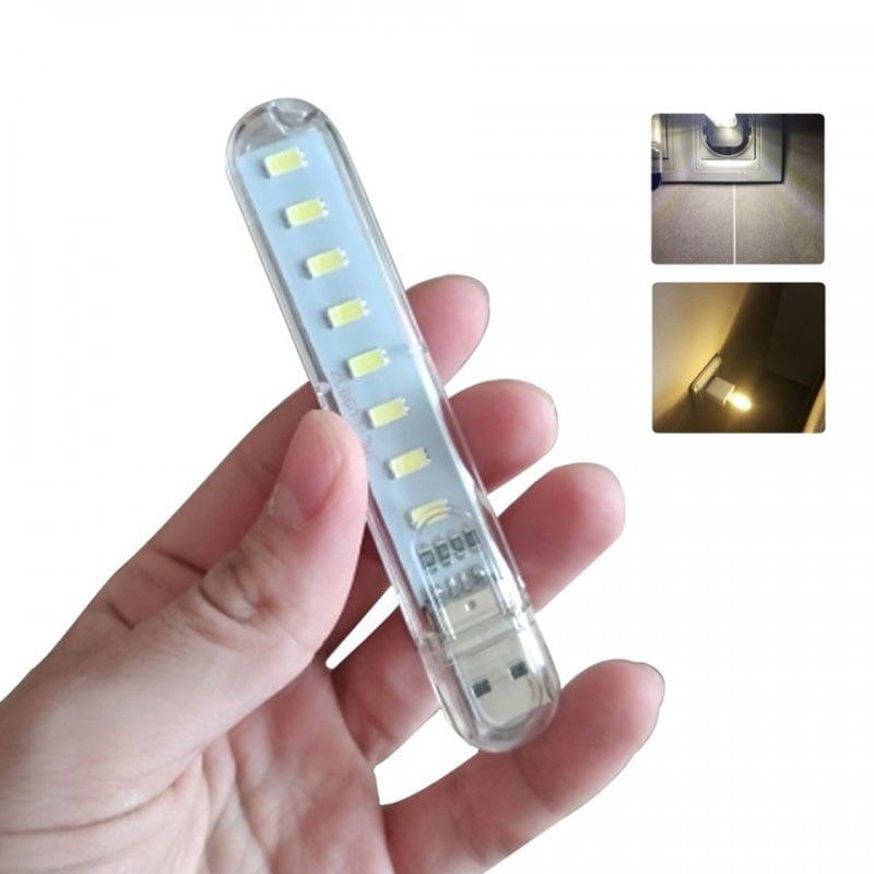 Mini USB LED φορητό φως με 8 led Cool white - Image 3