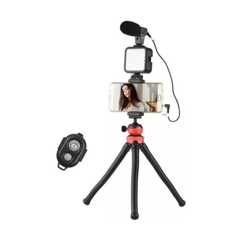 Τρίποδο Εύκαμπτο με Μικρόφωνο - Video making LED ring selfie light kits - Image 2