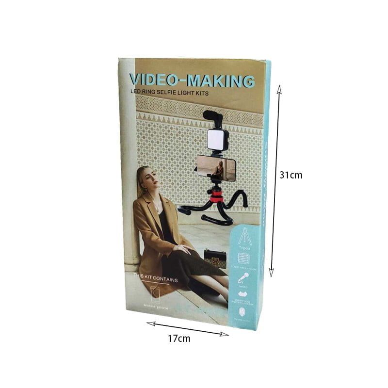 Τρίποδο Εύκαμπτο με Μικρόφωνο - Video making LED ring selfie light kits - Image 4