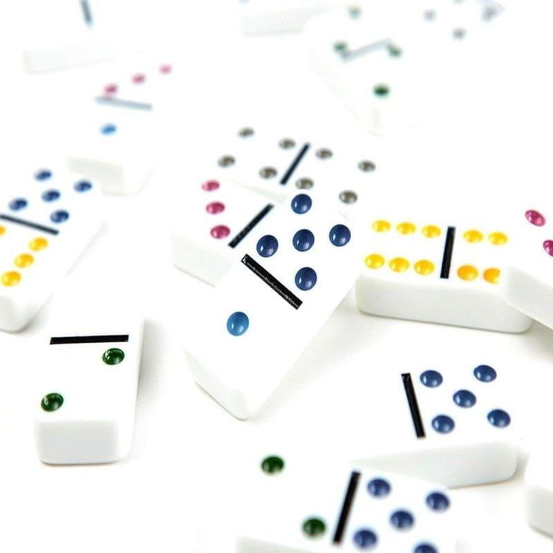 Έγχρωμο Ντόμινο σε Μεταλλικό κουτί 28 τεμ. – Double six color dot dominoes - Image 2