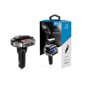 Φορτιστής Αυτοκινήτου Bluetooth με Ακουστικό V6 BT - Handsfree Car Kit FM - sukki.gr