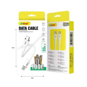 Alternative view of Andowl Καλώδιο δεδομένων Type-c σε Type-c 5A 1M Q-SJ10 - Data Cable