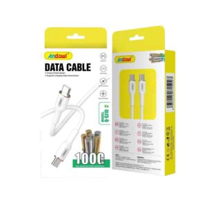 Andowl Καλώδιο δεδομένων Type-c σε Type-c 5A 1M Q-SJ10 - Data Cable - sukki.gr