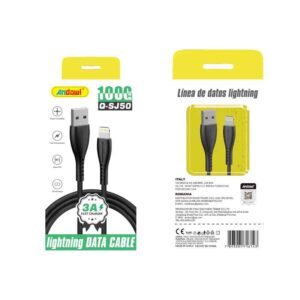 Andowl Καλώδιο δεδομένων USB σε Lightning 3A 1m Q-SJ50 - Data Cable - sukki.gr