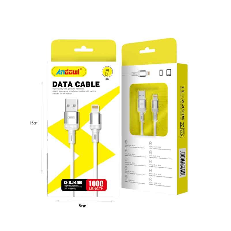 Andowl Καλώδιο Φόρτισης και Δεδομένων 1m iOS USB σε Lightning Q-SJ45B – Data Cable - Image 2