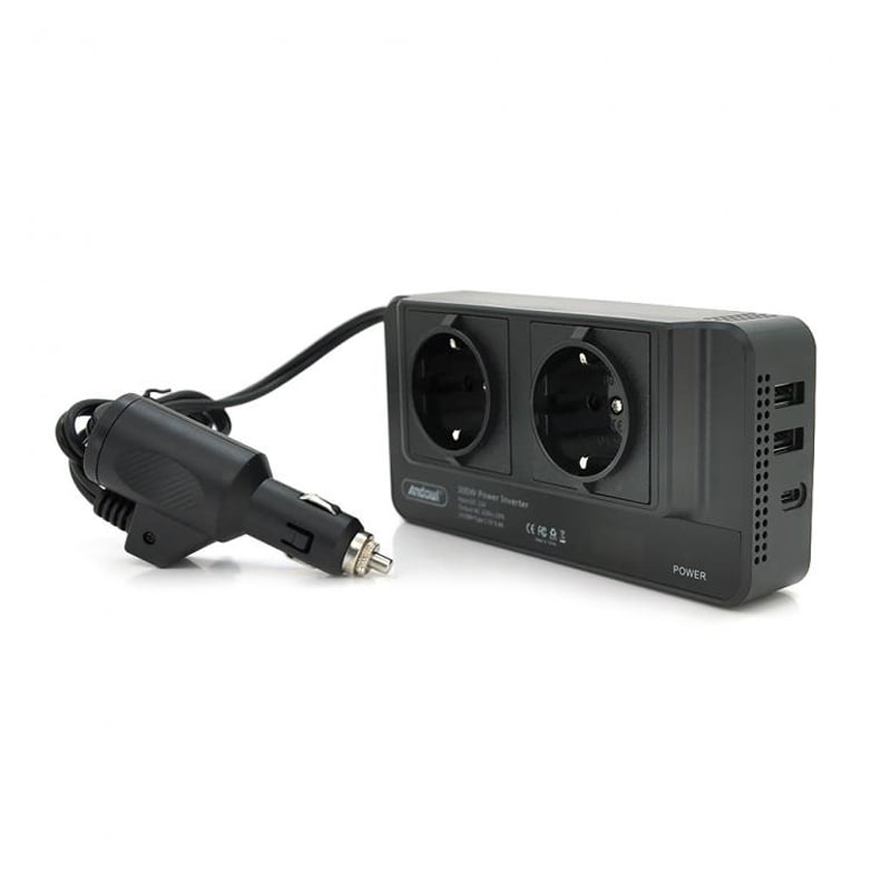 Andowl Inverter Αυτοκινήτου Τροποποιημένου Ημιτόνου 300W για 12V DC με 2xUSB Q-CC8200 – Power Inverter - Image 3