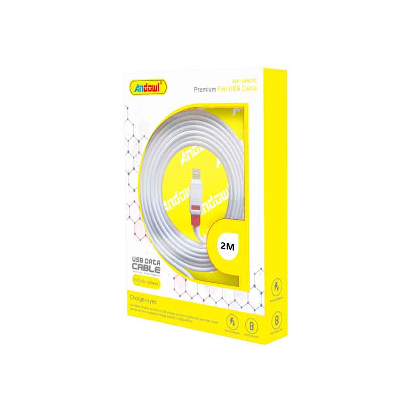 Andowl Καλώδιο μεταφοράς δεδομένων USB 2.0 2m Lightning QY-C067C - Data Cable - sukki.gr