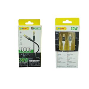 Andowl  Διαφανές καλώδιο δεδομένων USB σε Lighting Q-SJ870 - Transparent Data Cable - sukki.gr
