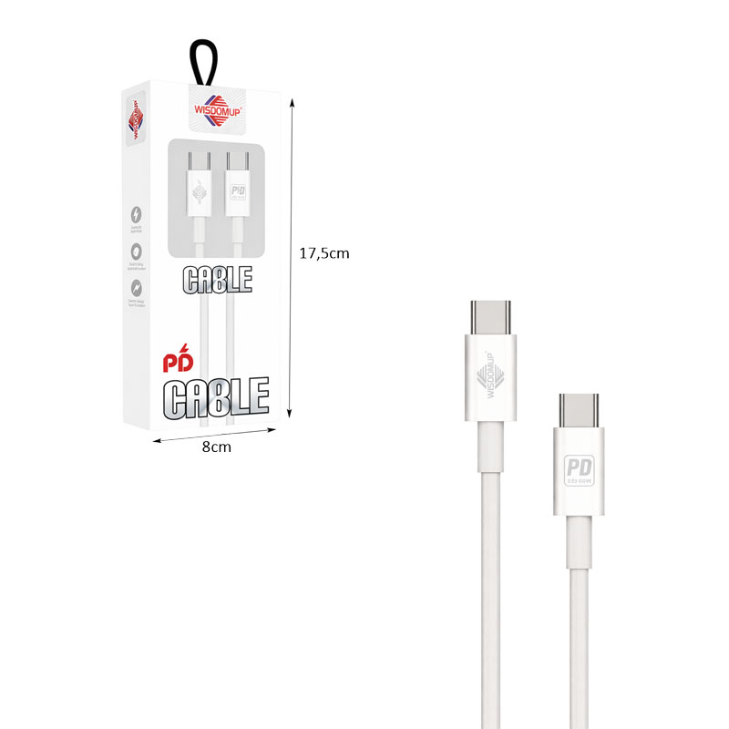 Wisdomup Καλώδιο Φόρτισης USB-C σε USB-C PD 66W 1m SJX-20CC – USB-C to USB-C PD 66W Fast Charging Cable - Image 2