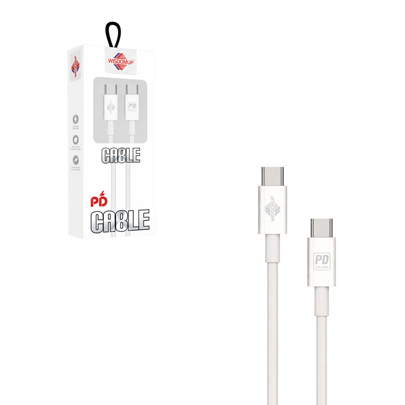 Wisdomup Καλώδιο Φόρτισης USB-C σε USB-C PD 66W 1m SJX-20CC – USB-C to USB-C PD 66W Fast Charging Cable - sukki.gr