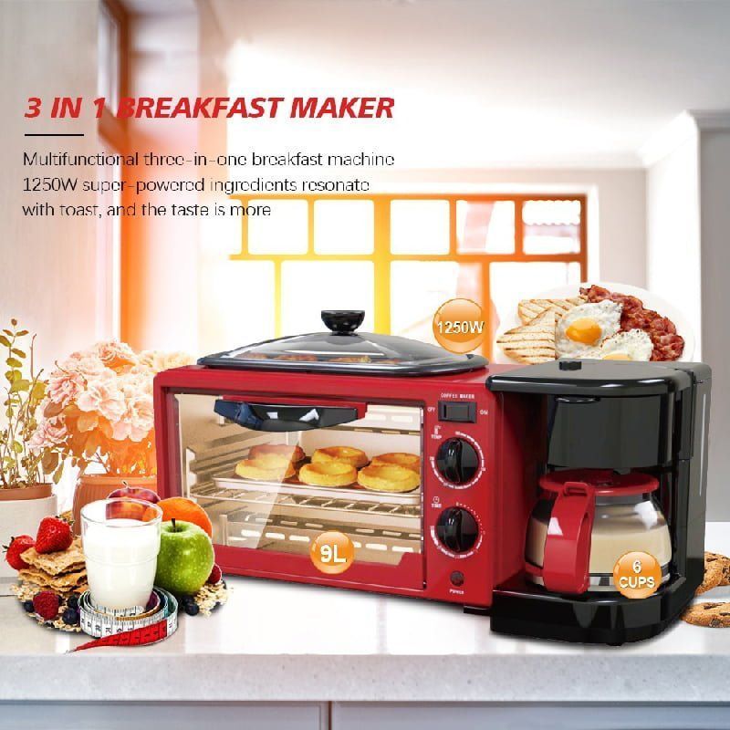 RAF 3 σε Ηλεκτρικός φούρνος με καφετιέρα R.5308R - 3 in 1 Breakfast Maker - Image 3