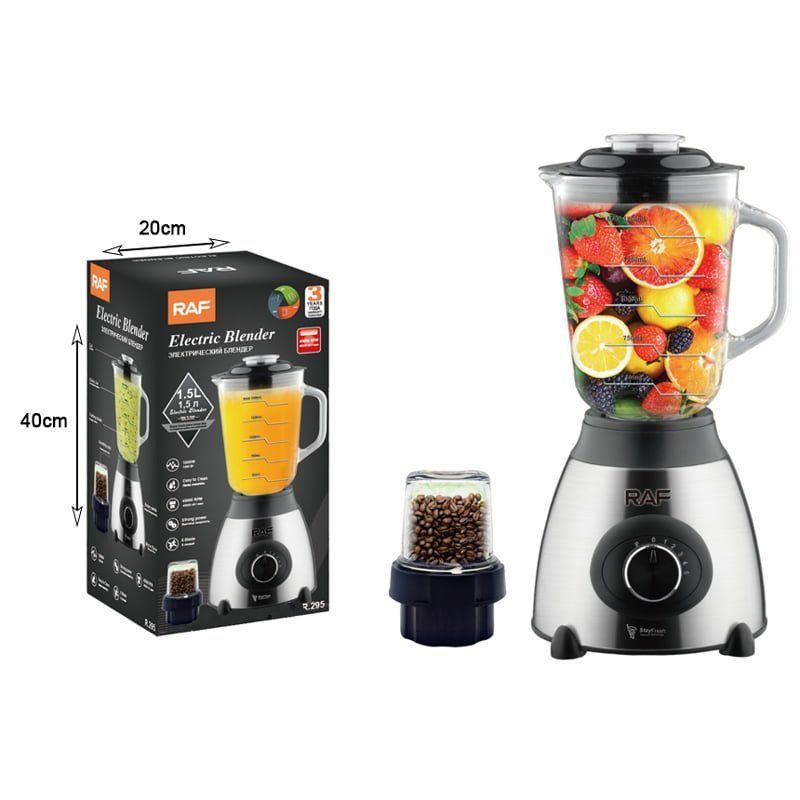 RAF Μπλέντερ με Γυάλινη Κανάτα 1.5lt 1000W Inox R.295 - Electric Blender - Image 5