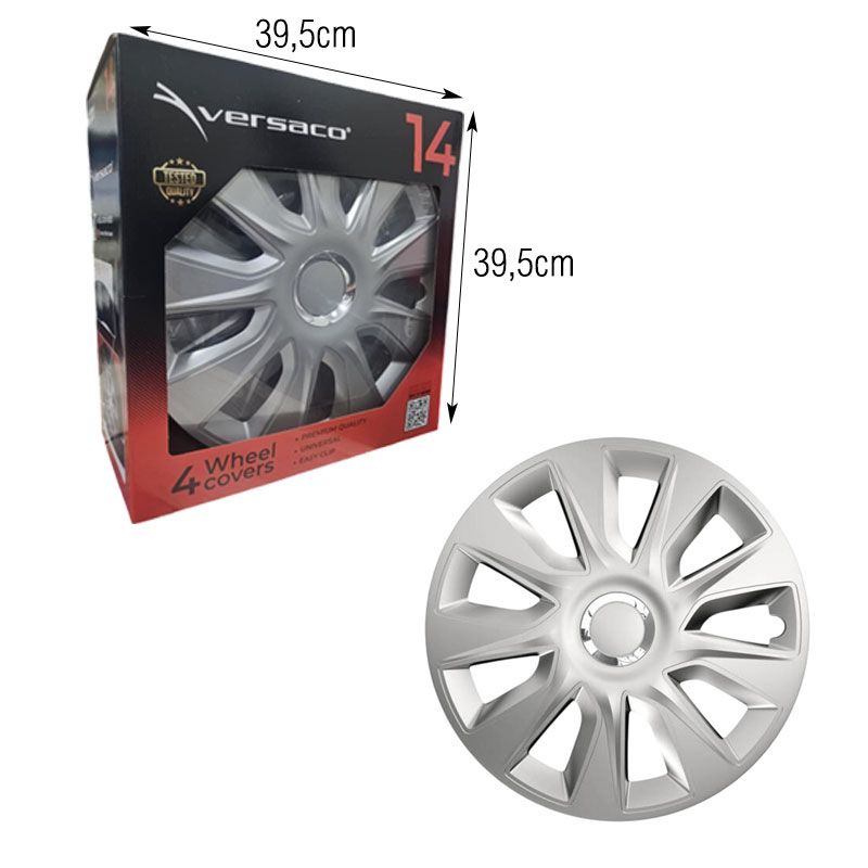 Versaco Σετ Τάσια Αυτοκινήτου 4τμχ 14" Ασημί - Wheel Covers - Image 2