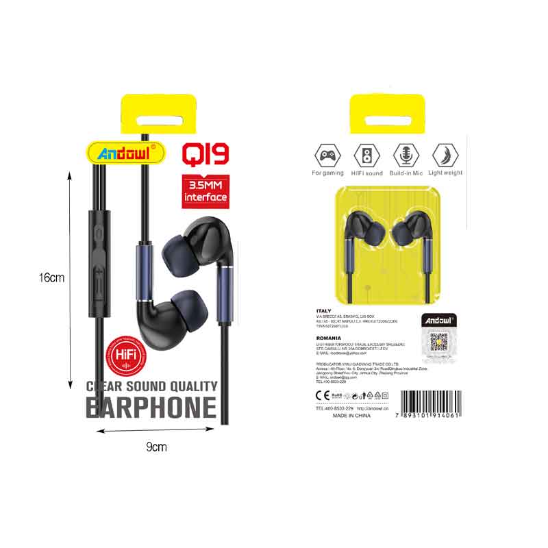 Andowl Ενσύρματα Ακουστικά με AUX 3.5mm Q19 - Earphone - Image 2