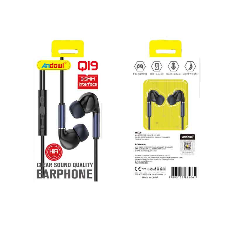 Andowl Ενσύρματα Ακουστικά με AUX 3.5mm Q19 - Earphone - sukki.gr