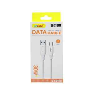 Andowl Καλώδιο Φόρτισης & Μεταφοράς Δεδομένων USB σε Type-C 3A Q-SJ49B - USB to Type-C 30W Data Cable