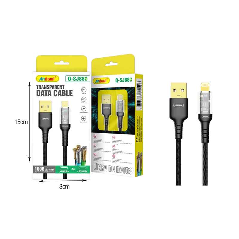 Andowl Καλώδιο δεδομένων TypeC σε USB 1m Q-SJ880 - Data Cable - Image 2