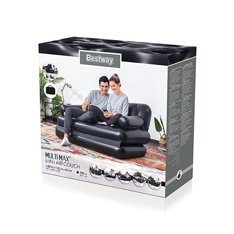 Bestway Διπλός πολυλειτουργικός φουσκωτός καναπές 1.88mx1.52mx64cm - Air Couch - Image 4