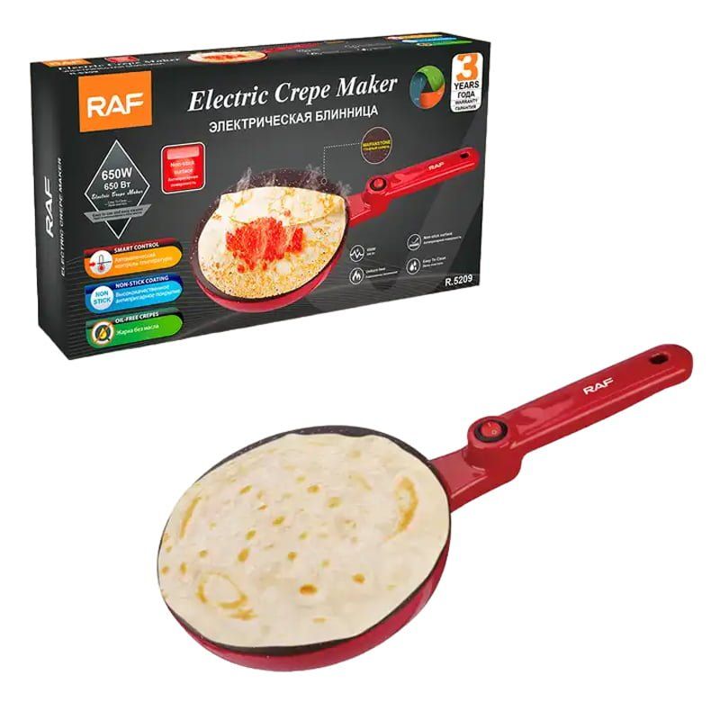 RAF Αντικολλητική Ηλεκτρική Κρεπιέρα 600W R.5209 - Electric Crepe Maker - Image 4