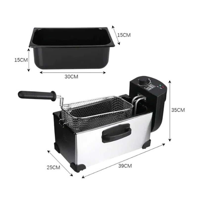 RAF Φριτέζα λαδιού inox 2000W 3.0L R.5299 - Deep Fryer - Image 2