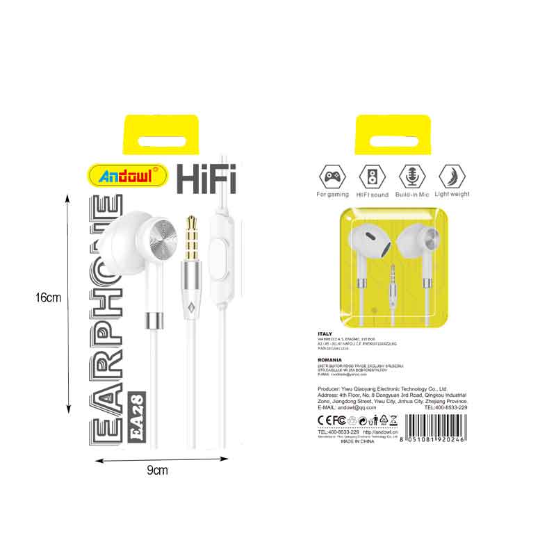 Andowl Ενσύρματα Ακουστικά με AUX 3.5mm EA28 - Earphone - Image 2